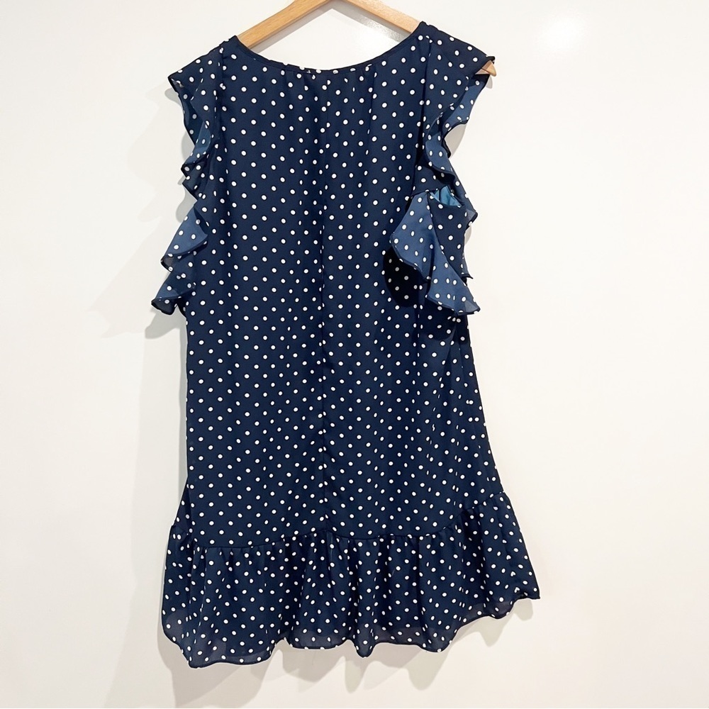 J. Crew Polka Dot Printed Ruffle Flutter Dress - image 3